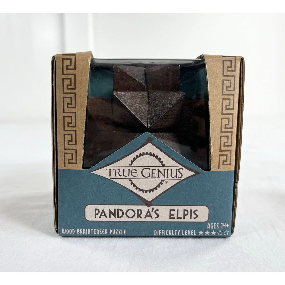 True Genius Pandoras Elpis Wood Brainteaser Puzzle‎ Difficulty Level 3 Gift New